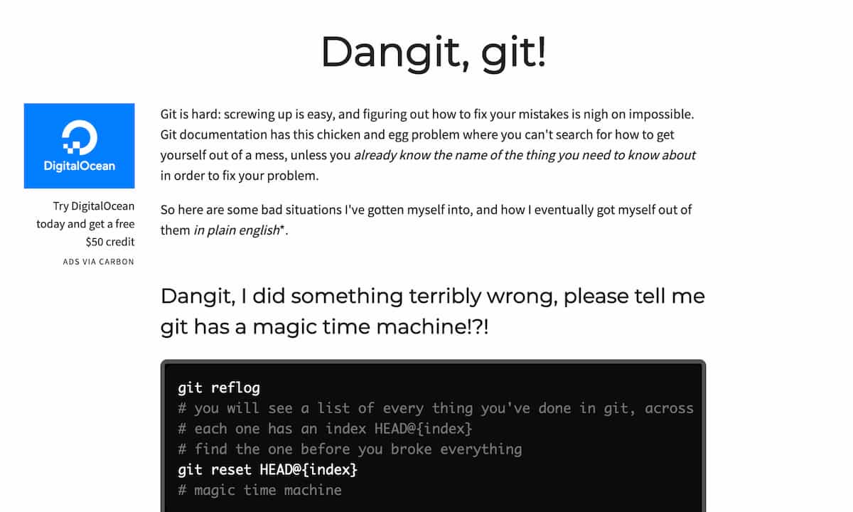 Dangit, git!